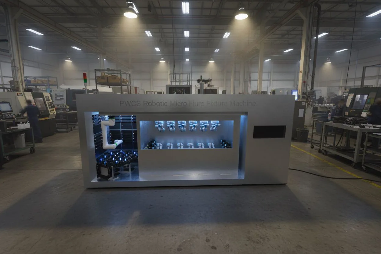 Exterior view of robotic tube auto fixture cell